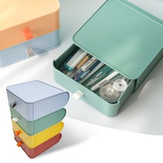 미니 슬라이드 정리함 책상 위 플라스틱 서랍박스 소품 수납함, 블루