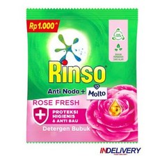 Rinso Anti Noda Molto Rose Fresh 洗衣粉 44g, 1個, 洗衣粉 隨身包 44g