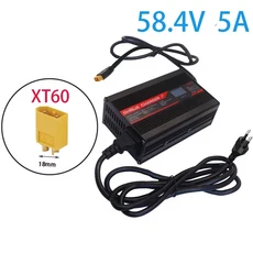호환OHRIJA 58.4V 5A 충전기 스마트 알루미늄 케이스는 16S 51.2V OLED 디스플레이 LiFePO4 배터리 고속 48, 04 AU-220V, 01 China Mainland, 08 XT60