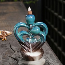 陶瓷左右逢源倒流香爐 情人節工藝擺件, 心有靈犀
