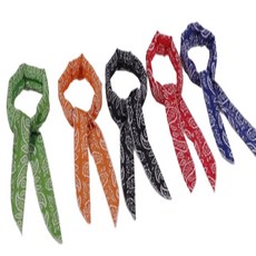 쿨리안 아이스 쿨 스카프 고분자 냉감 타올 여름 쿨링 스카프, 검정+파랑 +빨강+오렌지+연두