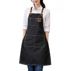 에보윈 감성 마스터 카페 캔버스 방수 앞치마, 1개, 그레이