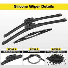 전면 후면 와이퍼 실리콘 고무 앞 유리 윈드 스크린 창 브, B. left-hand drive