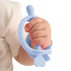 심통 실리콘 국민 손목 아기 큐피드 치발기 보관케이스포함, 베이비블루, 1개