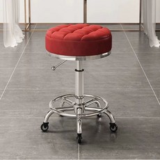 미용 보조의자 시술 스툴 헤어샵네일샵 카운터 진료실, 1개, 16 레드 벨트 링 베어링 철제 휠