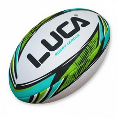 LUCA 리그 트레이닝 럭비 볼 성인 및 청소년용 사이즈 4 핸드 스티치 내구성 방수 슈퍼 그립 457852, 5, 블랙 앤 씨 그린 패턴의 화이트