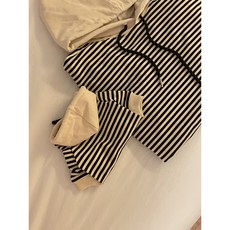 강아지옷 커플룩 단가라 쭈리 후드티 강아지용 견주용