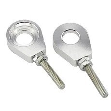 1쌍 7 색 12mm/15mm 후면 휠 액슬 홀 체인 텐셔너 조절기 바이크 오토바이 수정 부품 액세서리, 06 silvery15mm, 1개