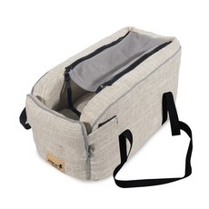 YOPENCE 차량용 강아지 카시트 콘솔 실내외 겸용 이동식 강아지 집, 아이보리, 1개