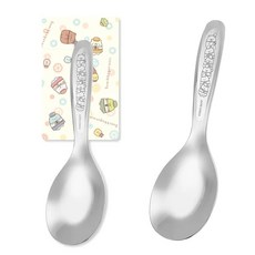 KOM 316不銹鋼 兒童平底匙 兒童湯匙 叉子 便當匙 小湯匙 幼稚園 學習餐具 小動物大胃王兒童圓匙 316 王樣, 1個