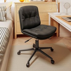 HOMEY NEST 가죽 회전 컴퓨터의자 바퀴 1인 화장대 사무용의자 HN-B31P, 블랙
