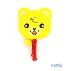 小胡玩具 卡通動物泡棉球拍(2支) 親子遊戲 兒童玩具, 1個, 1支(黃)