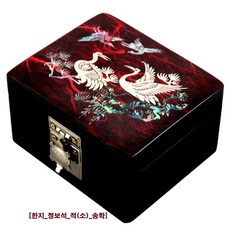 (무지개공예)보석함 보석보관함 쥬얼리박스 정_직보석함 보석케이스 한지자개박스 송학 매화 공작 장미 자개보석함, 자개정보석함, 송학(검정), 1개