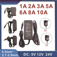 AC 220V 전원 공급 장치 Fonte DC 5V 12V 범용 충전기 어댑터 1A 2A 3A 5A 6A 8A LED 드라이버 EU, 03 24V, 02 3A, 02 US Plug