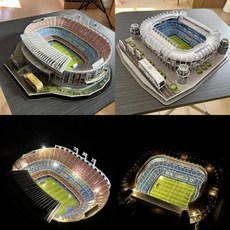 축구장 모형 LED 조명 기념품 굿즈 레알 마드리드 바르셀로나 캄프누 경기장 황마 경기장 키링+램프, 1개