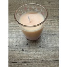 玻璃杯香氛蠟燭 雪花裝飾, 米色