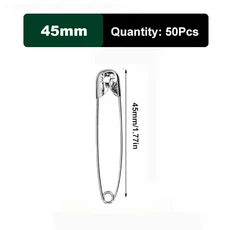 50 100PCS 19 실버 안전 봉제 45 27 DIY 38 액세서리 22 내구성 공예 방지 32 55MM, Length 45mm 50Pcs