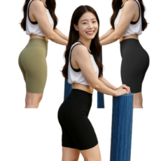 룰루레빗 3중재봉 슬림핏 하이웨스트 5부 레깅스