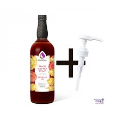 포모나 복숭아 아이스티 시럽 1000ml 시럽펌프 3.5ml 세트, 1개, 1L