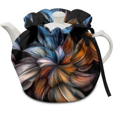 장미 프린트 티 코지 주방 티포트 먼지 커버 아침 식사 워머 액세서리 가정용 테이블 장식 커지 호텔 레스토랑 티파티용, 보헤미안 꽃무늬 1