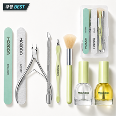 모다 셀프 네일케어 큐티클 손톱정리 세트 8종, 1세트, 파일2종+니퍼+푸셔+굳은살포크+브러쉬+오일+연화제