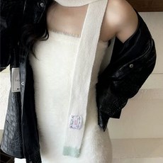 2025秋冬新款多巴胺撞色細窄長條圍巾女 時尚保暖加厚小圍脖潮 臺灣出貨