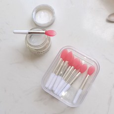 애니상회 붙여쓰는 스파츌라 스푼 화장품 스푼10개+흡착캡+케이스, 1세트, 화이트