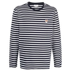 메종키츠네 폭스 모티프 스트라이프 티셔츠