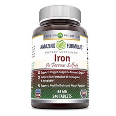 Amazing Nutrition 硫酸亞鐵補充錠 65mg, 240顆, 1罐