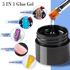 15ML 솔리드 네일 팁 젤은 빠르게 손톱을 확장하기 위해 UV LED 투명 바니시 기능 폴란드어, 23 5 IN 1 Glue Gel