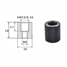 호환 2/4PCS 1/4-20 UNC 3/8-16 M5 M10 변환 너트 프로젝터 브라켓 어댑터 볼 헤드 카메라 삼각대 사진, 01 2PCS, 08 black 3 8 to M8