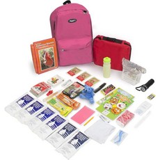 비상 구역 - Keep-Me-Safe 어린이용 디럭스 72시간 응급 생존 키트, Pink