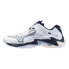 Mizuno Wave Lightning Z8 男 排球鞋 訓練 包覆 止滑 緩震 白/深藍 V1GA240053, 1個, 24.5 CM