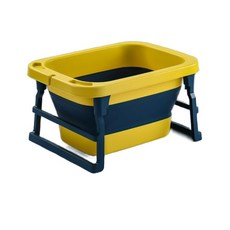 대형견 목욕통 이동식 펫욕조 중형견 겸용 욕조 접이식 레몬옐로우 접이식 욕조, 레몬옐로우 접이식 욕조 온도계 포함