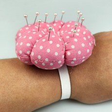 핑크 손목 핀쿠션 바늘 꽂이 바늘 쿠션 홀더 바느질 시침핀 방석 핀봉, 1개, 상세페이지 참조