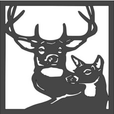 사슴 야생 동물 스텐실 - 14 x 14cm(5.5 5.5인치) 자연에서 영감을 받은 그림 DIY 공예 및 야외 장식용 재사용 가능한 플라스틱 템플릿, 맞춤형 사슴 야생 동물 스텐실 14 x 14cm(5.5