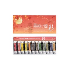 홀베인 일본 불투명 수채화 물감 과슈 G753 03753 가을 12색 세트 15ml 미술용, 1g