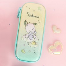 산리오 하드 필통 캐릭터즈 입체 EVA 파우치 드림 엠보 펜 케이스, 1개, MINT_포차코