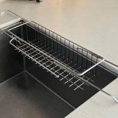 고고마켓 뉴304 올스텐 길이조절 수세미거치대+행주걸이 실버 1세트, 1개, 실버 튼튼한 수세미 거치대