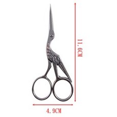鶴型工藝刺繡剪刀萬用剪刀：精緻鶴型設計，鋒利耐用，適用於刺繡、手作、美勞，快速出貨, 1個, 銀鶴:一般款