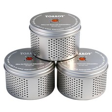 총기 안전 제습기 습기 흡수기 캐비닛 및 금고용 소형 실리카겔 건조제 캐니스터 200g 알루미늄 쉘 재사용 가능, 3 Canisters, Silver