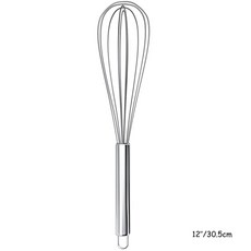 LMETJMA 10 12 계란 스틸 비터 우유 주방 KC0231 스테인레스 믹서 와이어 도구 혼합 풍선, 12 inch, 1개