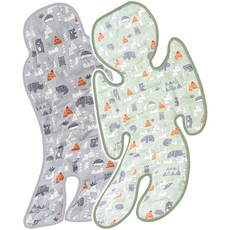 推車涼墊 涼感冰珠 純棉親膚【1688小舖】嬰兒涼墊 推車涼感墊 嬰兒推車涼墊 嬰兒推車坐墊 推車坐墊 嬰兒車涼墊 推車墊, 普通款-綠-森林派對, 1個