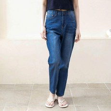 여성용 여름 청바지 이지모먼트 히든밴딩 데님팬츠 빅사이즈 스판