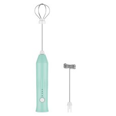 미니 우유 USB 충전식 3 속도 폼 메이커 커피 털 믹서 전기 핸들 블렌더 계란 비터, < 0.5l, 라이트 그린, 1개