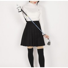 MMSPORTS 女款冬季拉絨長款斜褶百褶A字裙高爾夫裙