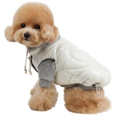 Grooming Dog 狗狗情侶裝 鮮豔愛心鋪棉背心, 1個, 白色