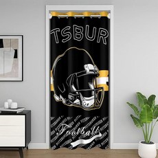 Feelyou 축구 문 커튼 출입구 프라이버시 피츠버그 옷장 커버 도시 방 칸막이 86.4cm x 203.2cm34인치 80인치 스포츠 게임 침실 거실 창문 트리트먼트 1552