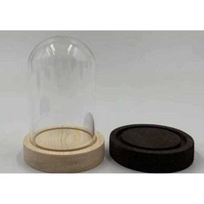 보존 된 꽃 유리 커버 디스플레이 상자 데스크탑 소품, White base - 12cm, 구형 12cm 통나무 베이스