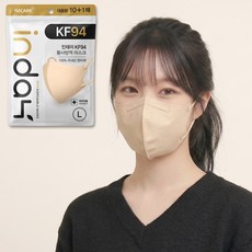 인데이 KF94 황사 방역 새부리형 마스크 대형 국내생산, 베이지, 2개, 11매입
